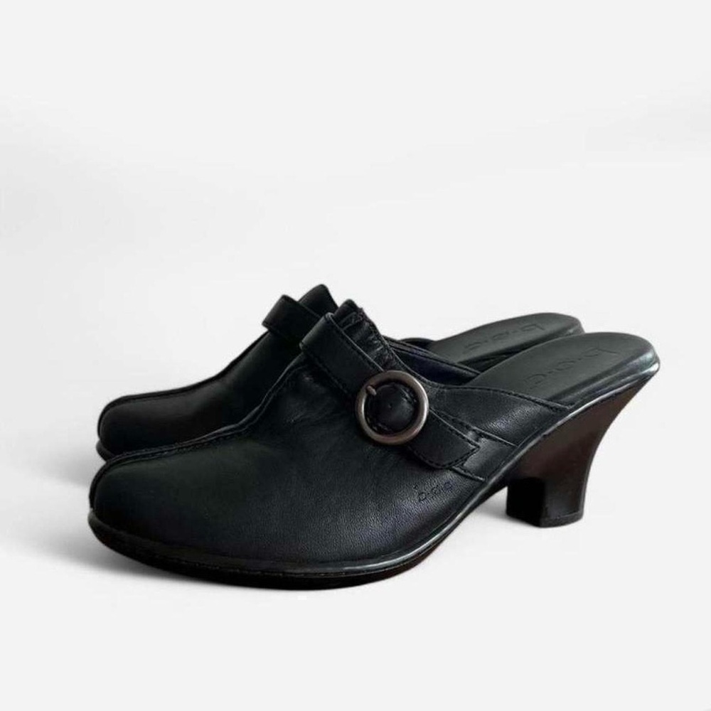 Elegant Black Leather Women's Heels